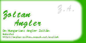 zoltan angler business card