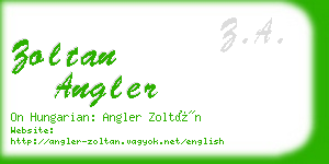 zoltan angler business card